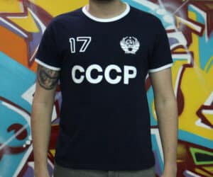 camiseta cccp azul centenario escudo urss