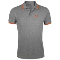 polo 17 gris naranja