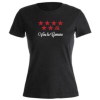 camiseta viva la comuna negra roja mujer