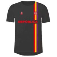 camiseta de futbo republica española negra y roja