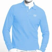 polo 17 sky blue manga larga