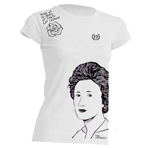 Camiseta Rosa Luxemburgo mujer blanca y negra