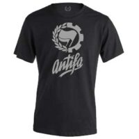 camiseta antifa negra plata