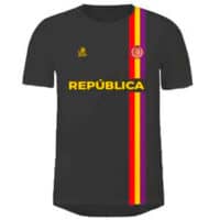 camiseta de futbol republica española negra y amarilla