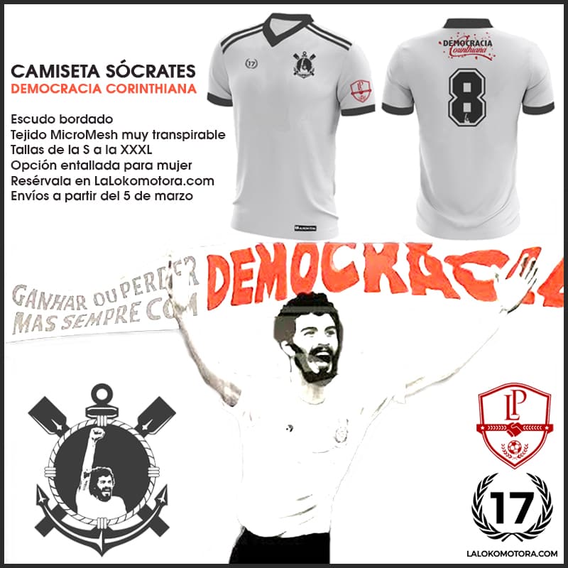 Camiseta S crates Democracia Corinthiana La Lokomotora