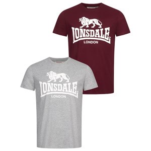 Camisetas Lonsdale logo Kelso doble pack